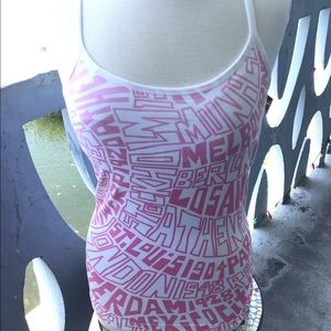 Nike Fit Dry Athletic Graffiti Sleeveless V-back Tank Workout Top
